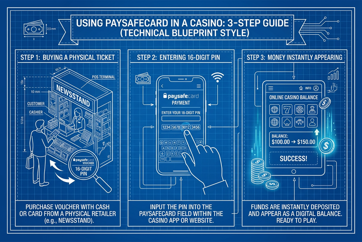 Průvodce vkladem Paysafecard infografika